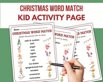Weihnachts-Wort-Match-Spiel zum Ausdrucken (PDF)