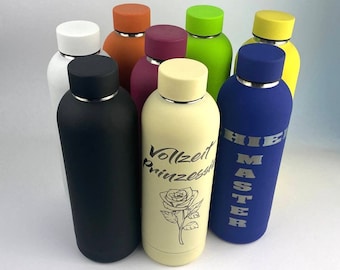 Personalisierte Edelstahl Thermosflaschen - 0,350L, 0,5l, 0,75l und 1l - Verschiedene Farben - Graviert