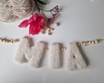 Cream Handmade Teddy Bear Name Banner