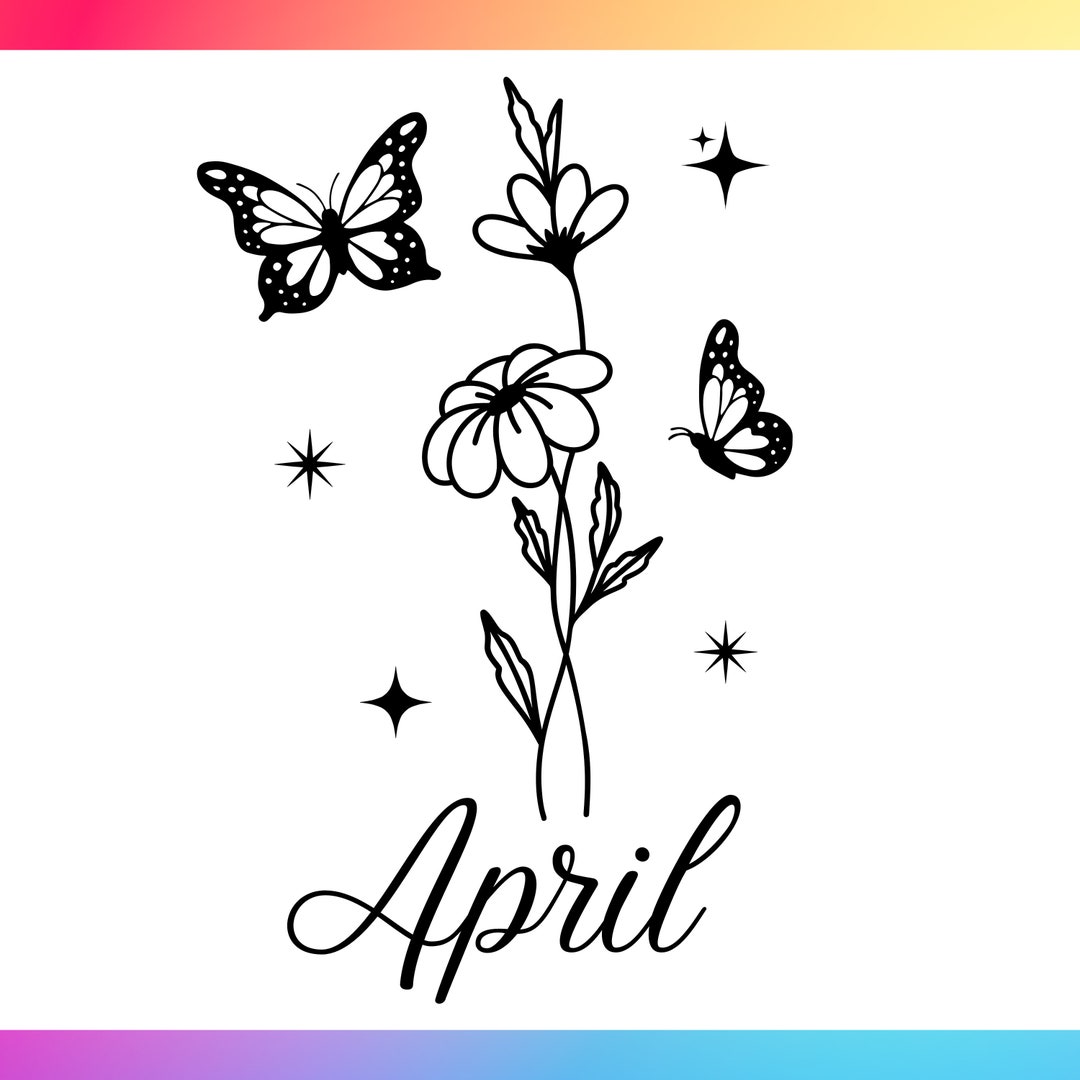 April Birth Flower Svg, Birth Flower Svg, April Flower Svg, April Svg ...