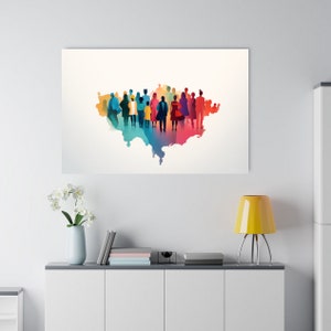 Diverse People Art Prints Set of 4 - Modern Gallery Wall Decor - Instant Downloadable Digital Art - Living Room Art