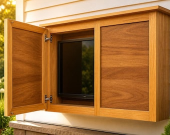 TV Cabinet Plan with Hinged Doors – DIY Wood Media Console PDF