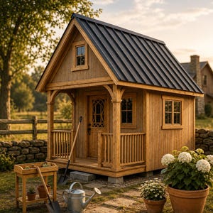 Modern Tiny Cottage House Plans – 8x13 Loft Cabin Design PDF