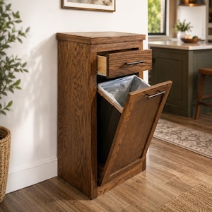 Plano para mueble de basura abatible – Cubo de basura oculto para bricolaje (PDF)