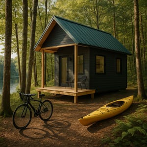 Off-grid cabine doe-het-zelfplannen pdf, Tiny Home Building-blauwdruk voor Homesteading en Woodland Living, rustiek klein huisontwerp, Instant Download