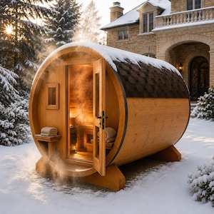Winter Barrel Sauna Plan – DIY Heated Outdoor Wooden Sauna PDF