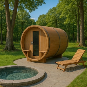 Bouwplan voor doe-het-zelf-barrelsauna: wellnessretraite in de buitenlucht (digitale pdf-download)