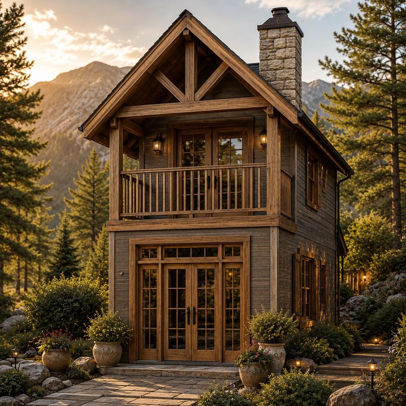 2-Story Tiny House Plans, Modern Home Blueprint PDF image 2