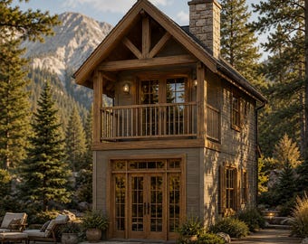 2-Story Tiny House Plans, Modern Home Blueprint PDF