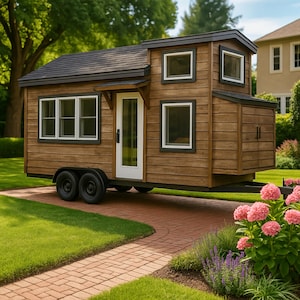 28 x 10 Tiny House on Wheels-plan pdf, DIY-aanhangwagenblauwdruk, plattegrond stacaravan, direct downloaden, afdrukbaar Tiny Home Design