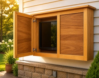 TV Cabinet Plan with Hinged Doors – DIY Wood Media Console PDF