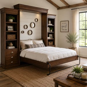 Queen Size Murphy Bed Plan PDF,  DIY Woodworking Plans