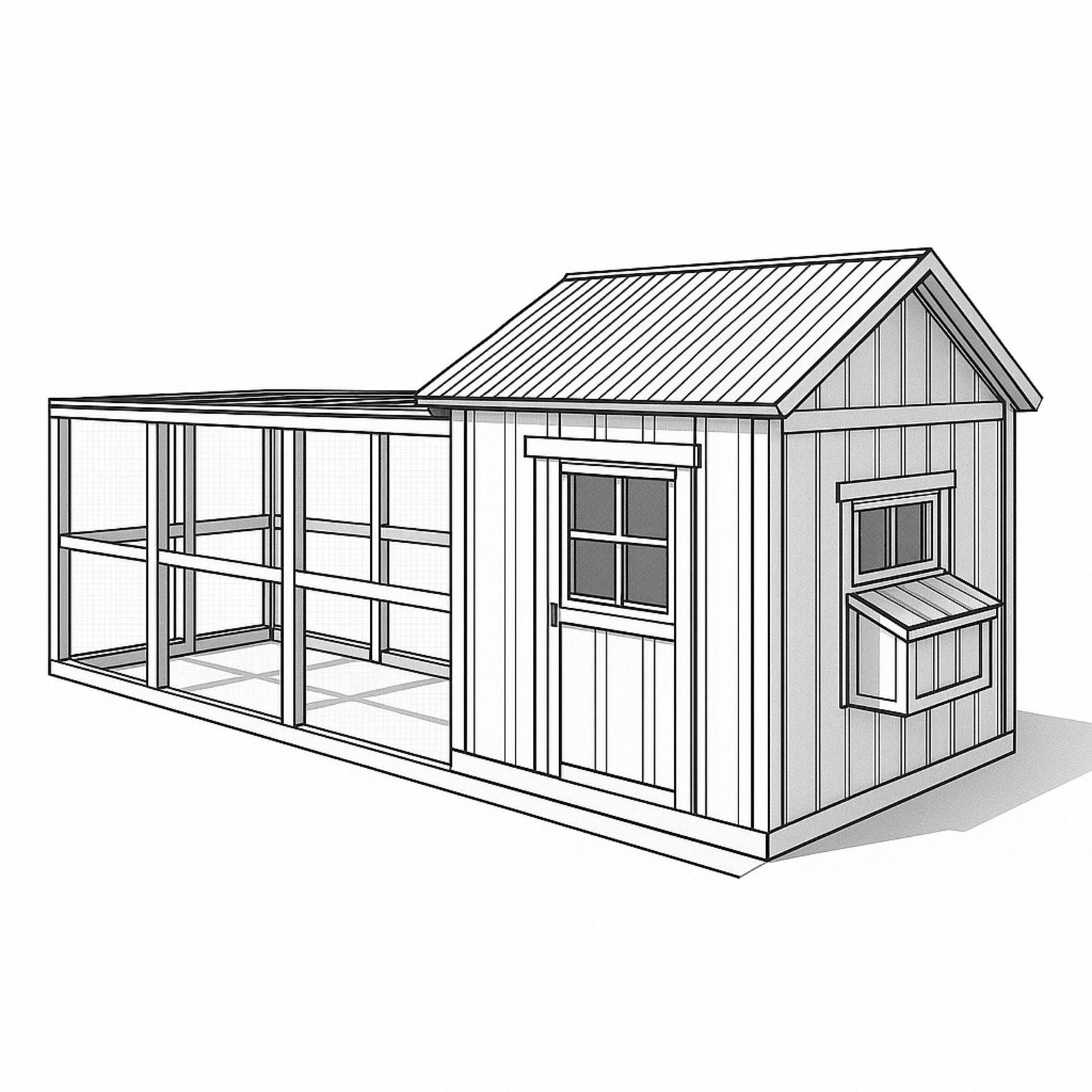 DIY Chicken Run Plans, Large Chicken Coop Pdf - Etsy