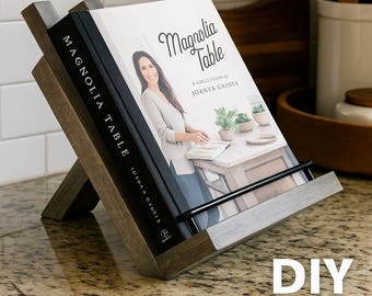 DIY Cookbook Stand Plan: Modern Wood Recipe Book Holder (PDF Download)