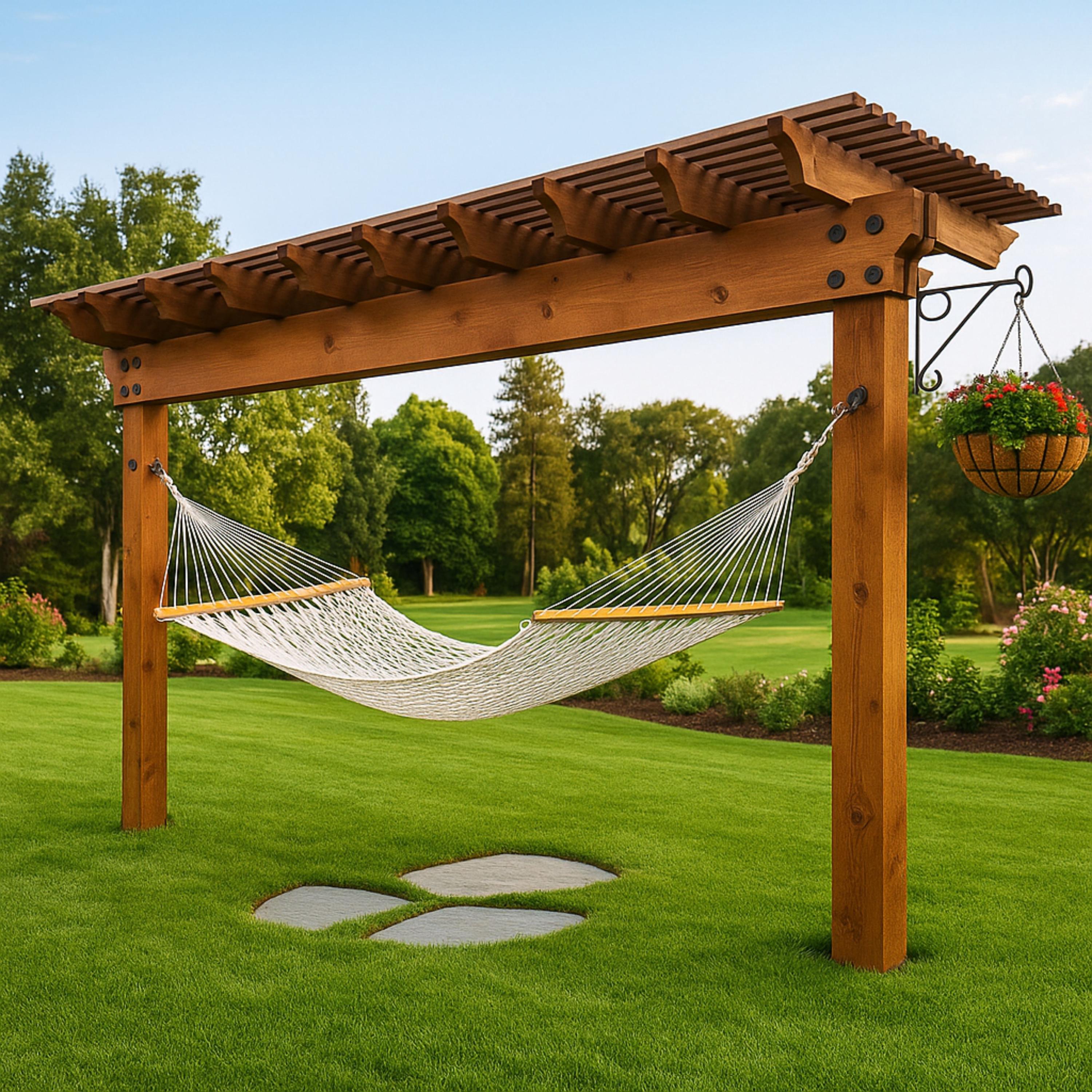 Trellis Pergola With Hammock Callahan Pergola Swing