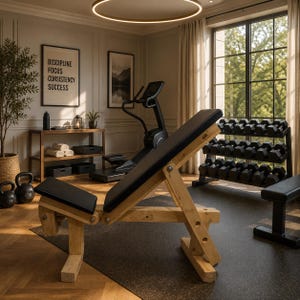 DIY trägymbänkritning PDF, justerbar hemmaträning