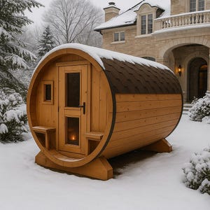Winter Barrel Sauna Plan – DIY Heated Outdoor Wooden Sauna PDF