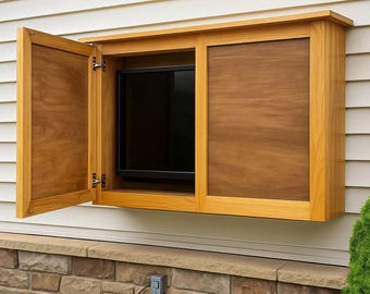 DIY TV Cabinet Building Plan with Hinged Doors, Wall Mounted Wooden Enclosure for Flat Screens, PDF Digital Download for Home Projects