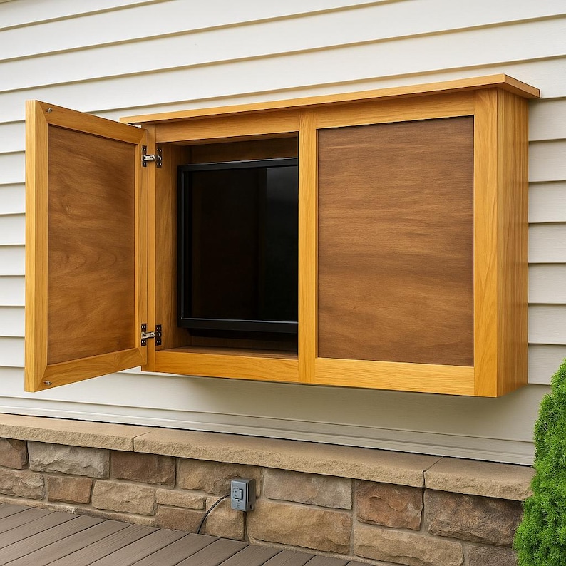 Tv Unit Frame TV Cabinet Plan With Hinged Doors – DIY Wood Media Console PDF - Etsy
