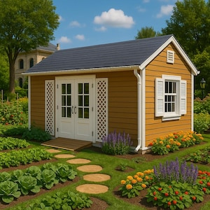 16x20 Shed Plan PDF, DIY Garden Shed Blueprint, Workshop Building Plan, Printable Storage Shed Design, Instant Download Shed Floor Plan