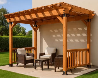 8x18 Modern Pergola Plans PDF,  DIY Gazebo Shed Plans, Digital Download