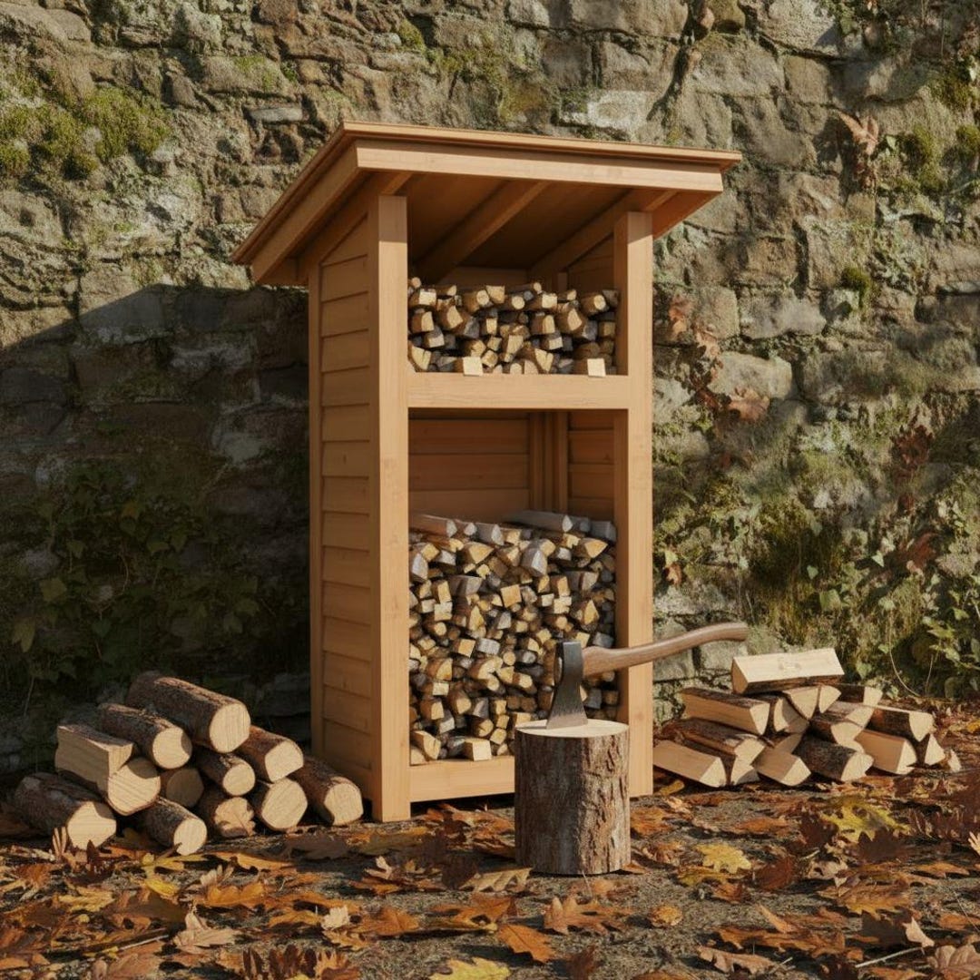 2x3薪小屋の設計図（PDF）、DIYで薪置き場を作る - Etsy 日本