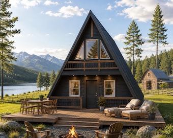2-Story A-Frame Cabin Plan PDF, Tiny House Plans