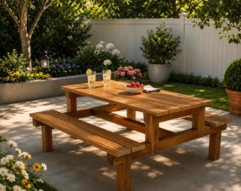 Progetti per tavoli da picnic moderni, mobili da esterno fai da te in PDF, progettazione del giardino