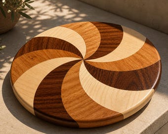 DIY Swirl Cutting Board Plan – Woodworking PDF Pattern (Maple, Cherry, Walnut)