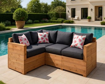 DIY Outdoor Sectional Sofa Plan – L-Shaped Patio Couch (PDF Download)