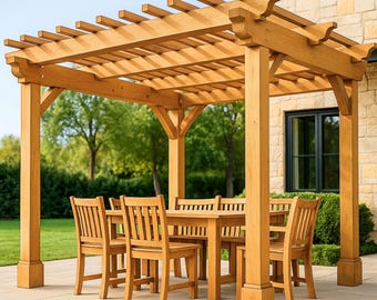 18x18 Pergola Plans Freestanding Modern Outdoor Pergola PDF DIY Patio Shade