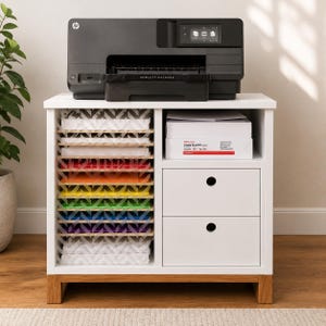 DIY Cricut förvaringsvagnsplaner – Plywood skrivarställ PDF