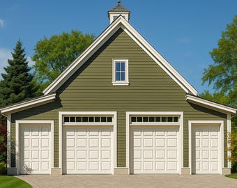 2, 3, 4 Car Garage Plans PDF – DIY Garage Building Blueprint for Workshop & Storage