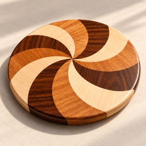 DIY Swirl Cutting Board Plan – Woodworking PDF Pattern (Maple, Cherry, Walnut)