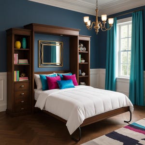 Queen Size Murphy Bed Plan PDF,  DIY Woodworking Plans