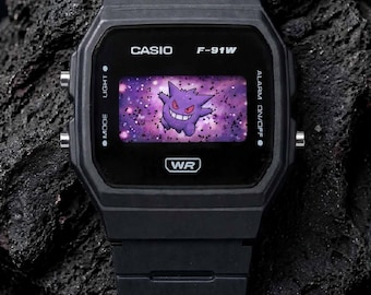 Gengar Custom Casio Uhr Pokémon Schwarz MOD Geschenk für Sie/Ihn
