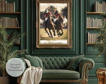 Equestrian Polo Print, Old Money Aesthetic Wall Decor (Digital Download)