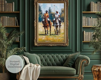 Polospieler Print: Altes Geld Sport-Wand-Dekor (druckbare Kunst)