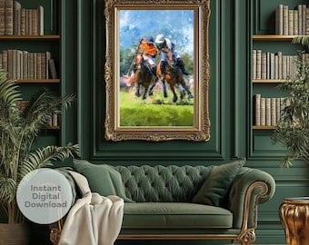 Polo Reiter Country Club Art Print: Reiter Kunstwerk, Country Club Dekor (Digitaler Download)