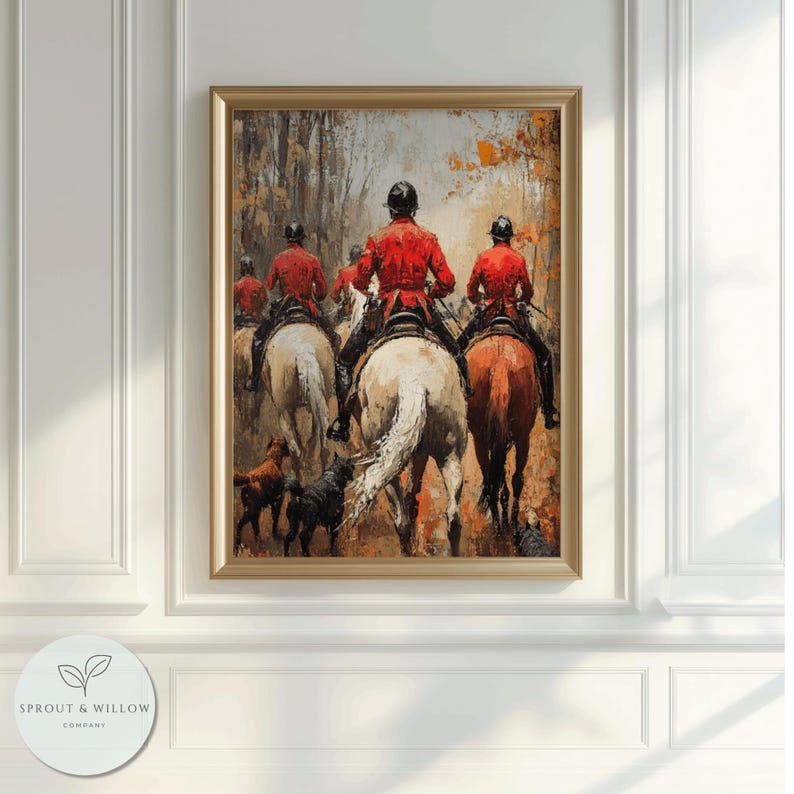 Fox Hunt Art Print: Vintage Equestrian Scene (digital Download) - Etsy