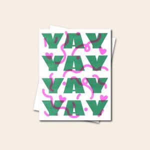 Carte risographique YAY - Des voeux amusants pour les anniversaires, les réalisations, les émotions fortes et les célébrations