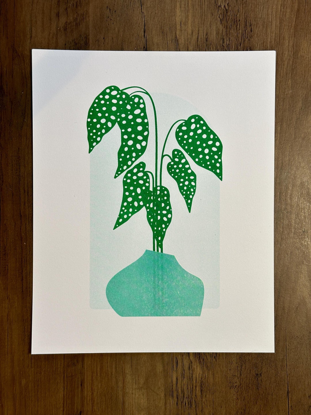 Monstera Risograph Illustration Print, 8x10, Swiss Cheese Plant Riso ...