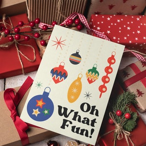 Oh quel plaisir ! - Inspiration rétro - Carte de Noël imprimée