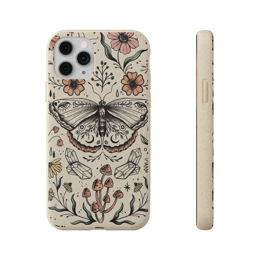 Image showcasing Biodegradable, Phone Case, Butterfly Phone Case, Mushroom, Nature Phone ...