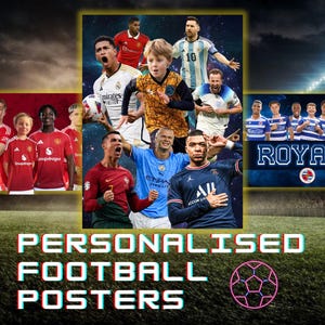 Personalisiertes Fußballplakat - fügen Sie Ihre eigenen Fotos hinzu und erstellen Sie ein benutzerdefiniertes Design