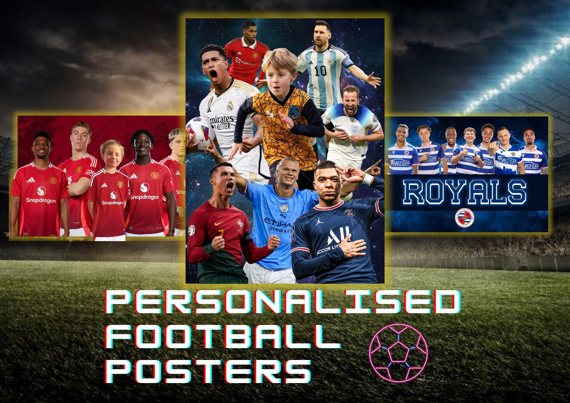 Personalised Football Poster - Add Your Own Photos and Create a Custom ...