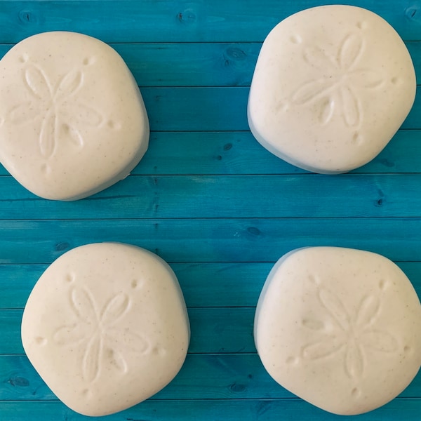 Sea Salt & Lily Sand Dollar Soap, Summer-Themed Soap, Beach-Themed Soap, Natural Soap, Mother’s Day Gift, Handmade Soap, Gift For Her