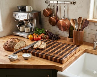Handcrafted Walnut & Maple End-Grain Cutting Board