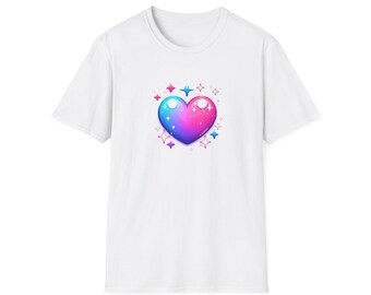 Love Heart T-Shirt, Stylish Unisex Love Symbol Top, Casual Wear for Date Night, Sweetheart Birthday Present