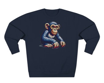 Love Monkey Sweatshirt, Unisex Premium Crewneck, Cosy Casual Wear for Him & Her, Ideal Anniversary or Birthday Gift